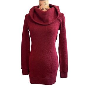 Ingrid & Isabel Womens Cowl Neck Oversized Comfy Tunic Sweater Burgundy Size XS
